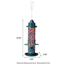 Glitzhome 20''H Glass Tall Hanging Multi-Color Mosaic Birdfeeder
