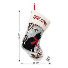 Glitzhome 20in. H Cat Hooked Stocking