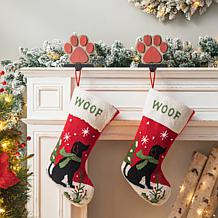 Glitzhome 20in. H Dog Hooked Stocking