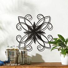 Glitzhome 20"L Clematis Pattern Iron Scroll Outdoor Wall Decor