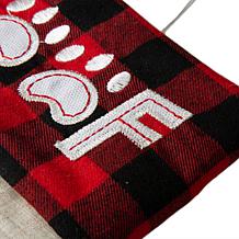 Glitzhome 21" L LED Embroidered Linen Dog Christmas Stocking