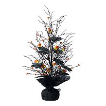 Glitzhome 21in. H Lighted Halloween Candy Corn Berries Table Tree