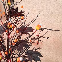 Glitzhome 21in. H Lighted Halloween Candy Corn Berries Table Tree