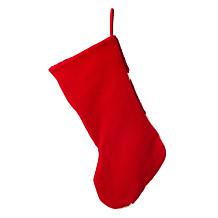 Glitzhome 21in. H Poinsettia Hooked Stocking