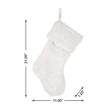 Glitzhome 21in. H White Plush Christmas Stocking