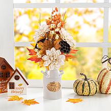 Glitzhome 22"H Fall Lotus, Lotus Pod and Berry Centerpiece