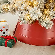 Glitzhome 22in. D Christmas Painted Metal Tree Collar