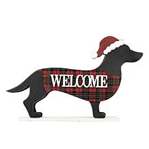 Glitzhome 22"L Holiday Dachshund Porch Décor 
