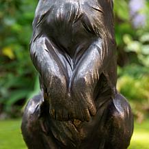 Glitzhome 23" H Standing Rabbit Statue with Bronze Coating