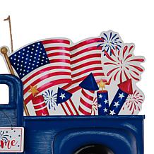 Glitzhome 23.5" Metal Patriotic Americana Truck Yard Stake/Wall Décor