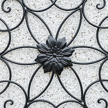 Glitzhome 23"D Traditional Floral Iron Scroll Outdoor Wall Decor
