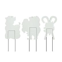 Glitzhome 24" 3pc. Metal Santa, Reindeer, Candy Cane Yard Stake