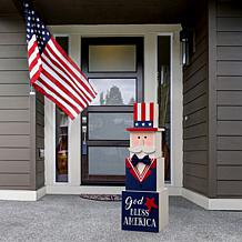 Glitzhome 24" Double-Sided Wooden Porch Décor Easter and July 4th