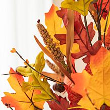 Glitzhome 24" Fall Maple Leaf Urn Table Tree