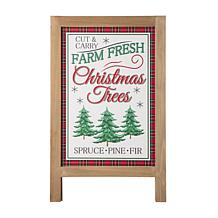 Glitzhome 24" H Christmas Wooden Porch Sign and Standing Decor