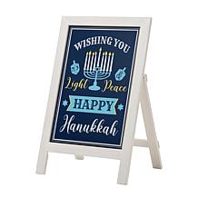 Glitzhome 24" Hanukkah Wooden Porch Sign or Standing Décor