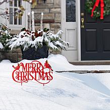 Glitzhome 24" Metal Merry Christmas Yard Stake