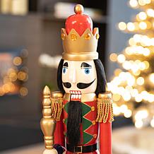 Glitzhome 24" Wooden Christmas King Nutcracker