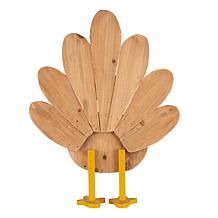 Glitzhome 24.25in.H Thanksgiving Wooden Turkey Standing Décor