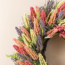 Glitzhome 24"D Pink, Purple & Yellow Mixed Heather Wreath