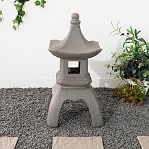 Glitzhome 24"H Faux Concrete Garden Pagoda Statue
