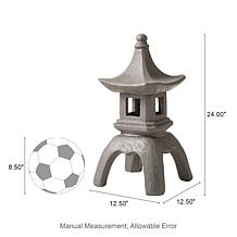 Glitzhome 24"H Faux Concrete Garden Pagoda Statue