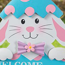Glitzhome 24in H Easter Metal Bunny Egg Yard Stake