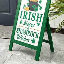 Glitzhome 24in H St. Patrick's Wooden Porch Sign
