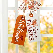 Glitzhome 24in. H Thanksgiving Wooden Give Thanks Door Hanger