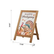 Glitzhome 24in. H Thanksgiving Wooden Turkey Easel Porch Sign