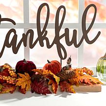 Glitzhome 24in. L Harvest Metal Sign Floral and Center Piece