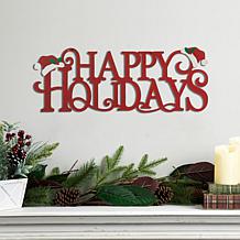 Glitzhome 24in. L Metal HAPPY HOLIDAYS Christmas Wall Decor