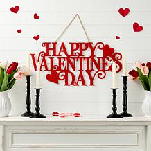 Glitzhome 24in L Metal HAPPY VALENTINE'S DAY Wall Decor
