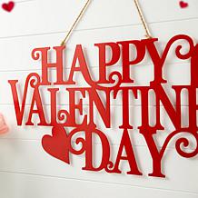 Glitzhome 24in L Metal HAPPY VALENTINE'S DAY Wall Decor