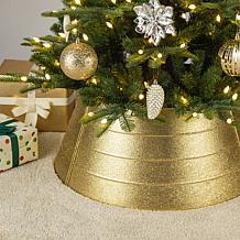 Glitzhome 25.75" Gold Metal Glitter Tree Collar