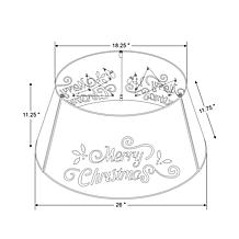 Glitzhome 26" Merry Christmas Die Cut Metal Tree Collar w/Light String