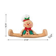 Glitzhome 27'' Christmas Fabric Gingerbread Man Doorstop