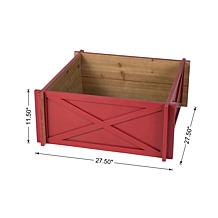 Glitzhome 27.5"L Red Wooden Tree Collar