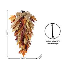 Glitzhome 28"H Fall Multi-Colored Sorghum Swag with Hanger