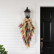 Glitzhome 28"H Pink, Purple & Yellow Mixed Heather Teardrop