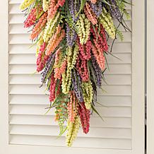 Glitzhome 28"H Pink, Purple & Yellow Mixed Heather Teardrop