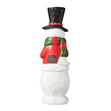 Glitzhome 29.25" Christmas Snowman Porch Decor w/Lights, Timer