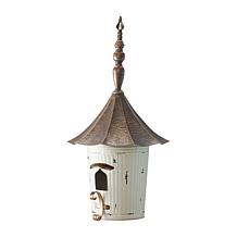 Glitzhome 29.75" Distressed Metal Pagoda Birdhouse with Bronze Roof