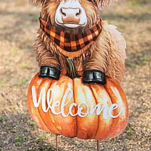 Glitzhome 29.75"H Fall Highland Cow Yard Stake or Wall Décor