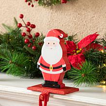 Glitzhome 2pc Christmas Epoxy Resin Santa and Snowman Stocking Holders