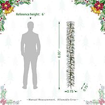 Glitzhome 2pk 6' Flocked Christmas Garland with Warm White LED Lights