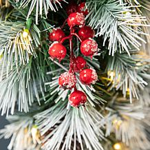 Glitzhome 3' Artificial Pinecones & Berries Teardrop Swag with Lights