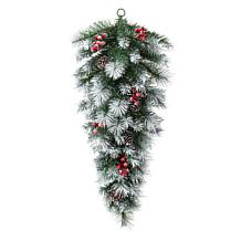 Glitzhome 3' Artificial Pinecones & Berries Teardrop Swag with Lights