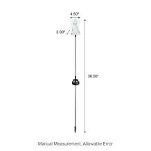 Glitzhome 3-pk 36" Solar Angel Stake Light w/ Stainless Steel Pole