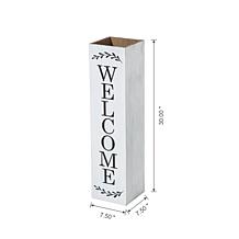 Glitzhome 30" Double Sided Solid Wood Box Porch "Welcome" Sign